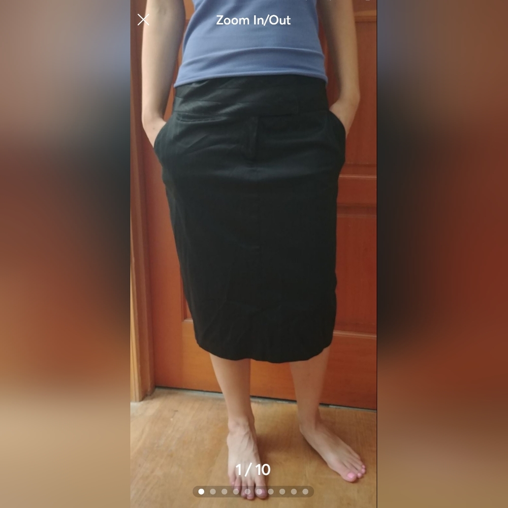 Tracy Evans Black Pinstripe Pencil Skirt Sz 5 + Throw In Hennes Collection Skirt